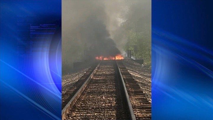 Fire engulfs Union Pacific railroad bridge